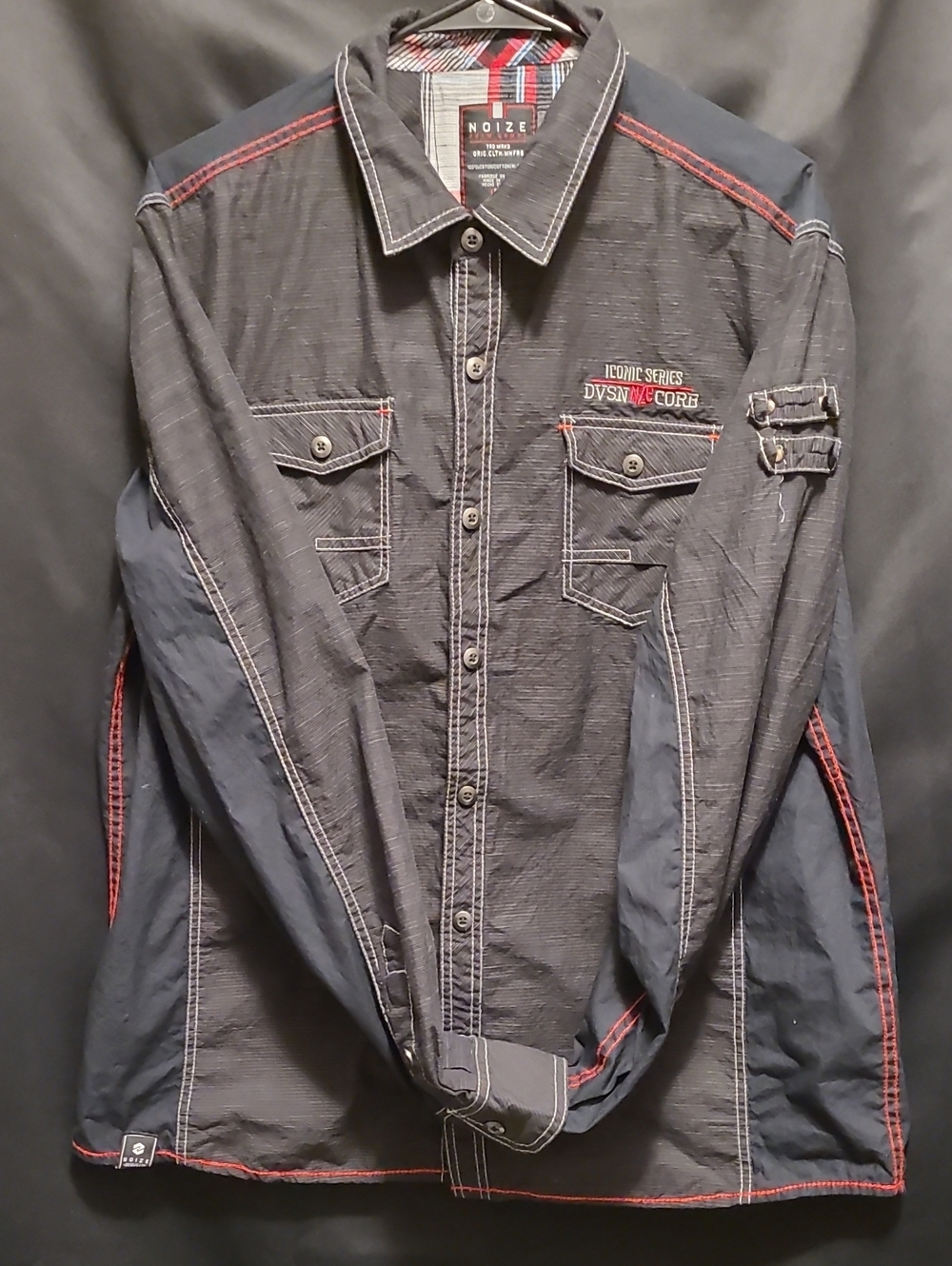 Vintage Noize "Iconic Series DVSN CORE" Long-Sleeve Button-Up Shirt SZ XL